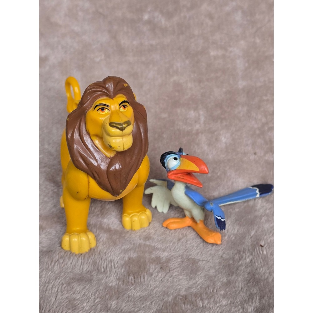 Disney Lion King Vintage Mufasa and Zazu Action Figure Toy Set PVC 1990s
